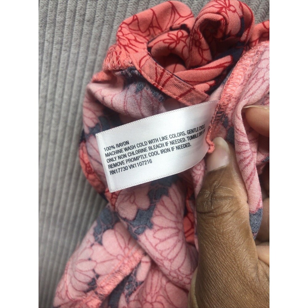 Isabel Ingrid Isabelle Dress M Pink Red Blue Floral Spaghetti Strap Tie Back - Picture 15 of 16